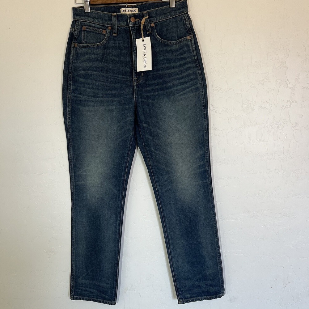 MADEWELL Jeans Rivet & Thread Woman's High-Rise Stovepipe Jeans Sz 27 NWT Pants